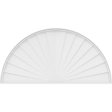 Ekena Millwork Half Round Sunburst Architectural Grade PVC Pediment, 76"W x 38"H x 2"P PEDPS076X380HRO01